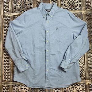 Beautiful Men's 2XL Ralph Lauren Chaps Easy Care Blue Long Sleeve Button Shirt